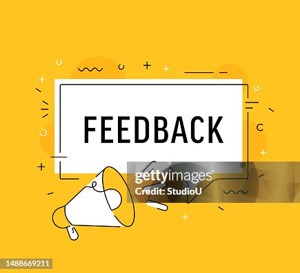 Feedback Web Banner with Megaphone and Speech Bubble Feedback Web Banner with Megaphone and Speech Bubble