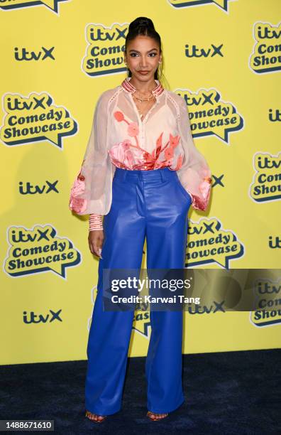 Mariska Ariya attends the ITVX Comedy Showcase photocall at the Bike Shed Moto Co., on May 09, 2023 in London, England.