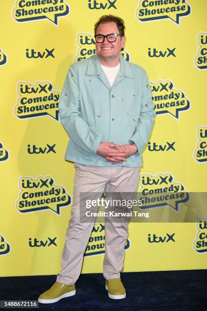 Alan Carr attends the ITVX Comedy Showcase photocall at the Bike Shed Moto Co., on May 09, 2023 in London, England.