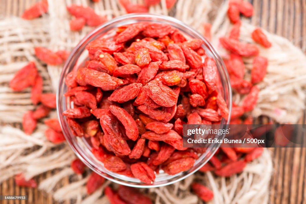 Portion of ried Goji Berries also known as Wolfberry,Romania