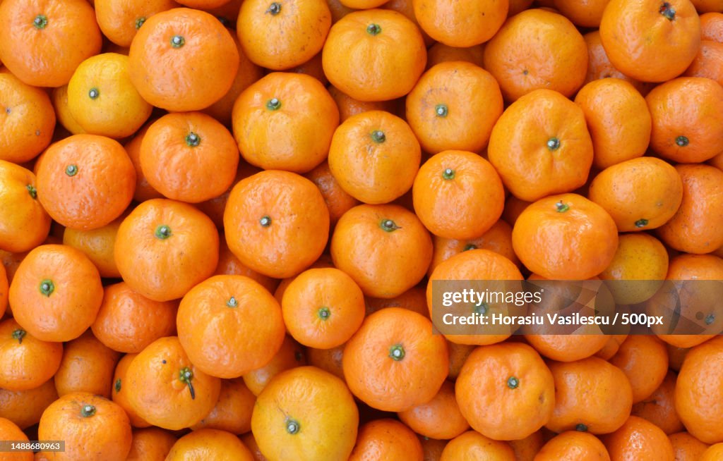 Full frame shot of oranges for sale at market