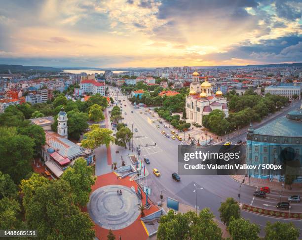 the cathedral of the assumption in varna,aerial view,varna,bulgaria - bulgarien stock-fotos und bilder
