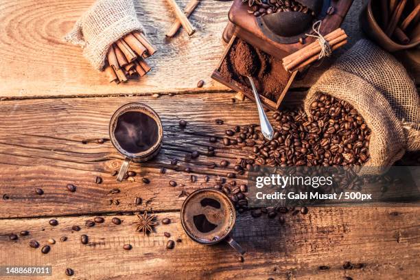 enjoy your coffee made of grinding grains,romania - ground coffee stock pictures, royalty-free photos & images