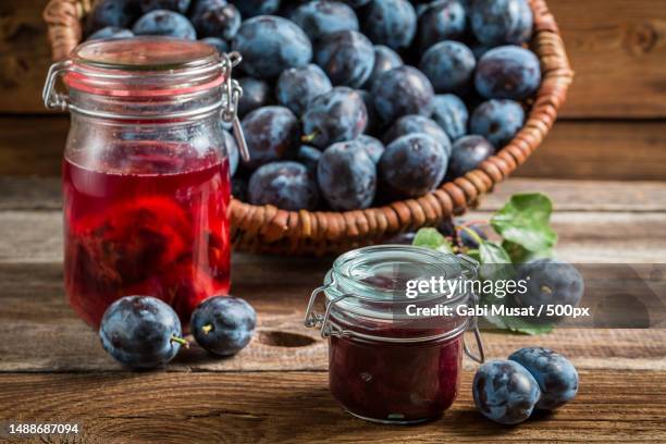 fresh jam from plum in the pantry,romania - dried plum stock pictures, royalty-free photos & images