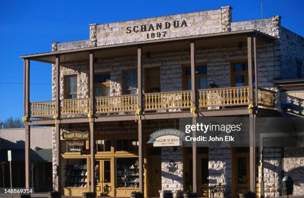 historical house on main street. - fredericksburg texas stock pictures, royalty-free photos & images