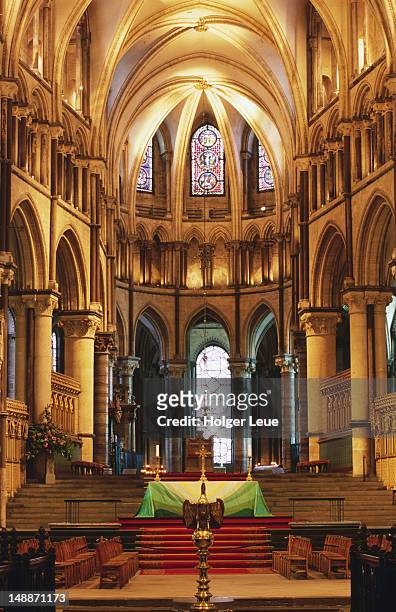 canterbury cathedral, interior. - canterbury cathedral stock pictures, royalty-free photos & images