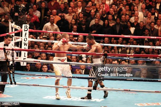 November 10: Miguel Cotto defeats Shane Mosley during their WBA Welterweight title fight at Madison Square Garden in which Cotto won by Unanimous...