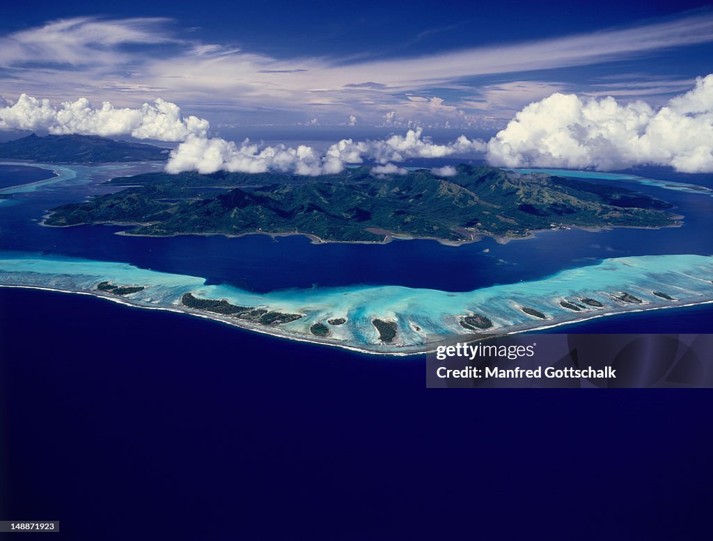 Aerial view of Tahaa.