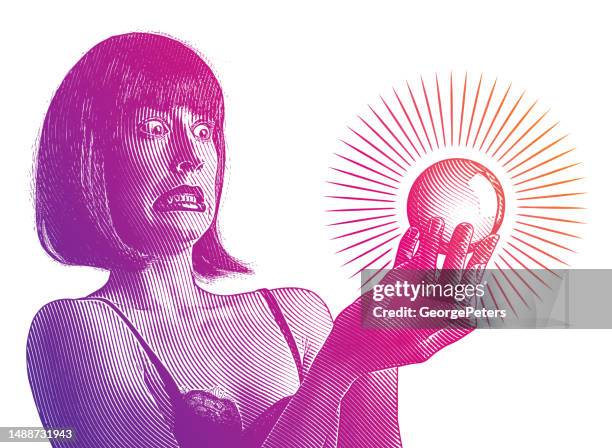 woman with shocked facial expression - painful lips stock illustrations