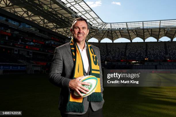 Rugby Australia President Joe Roff poses during a Wallabies media opportunity at CommBank Stadium on May 10, 2023 in Sydney, Australia.