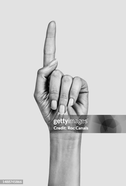 number one - woman index finger stock pictures, royalty-free photos & images