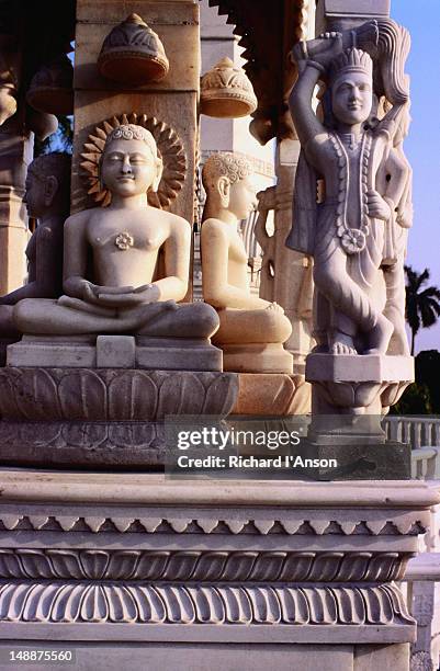 statues at digambara jain temple - digambara stockfoto's en -beelden