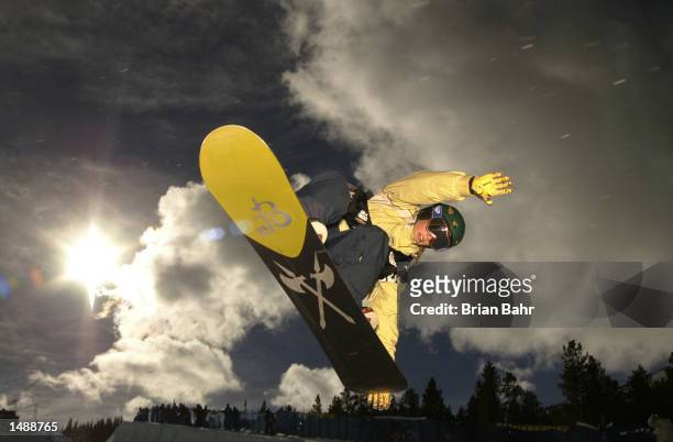 Torah Jane Bright of the USA finds the sky from the halfpipe during the qualifying round of the U.S. Snowboard Grand Prix in Breckenridge, Colorado....