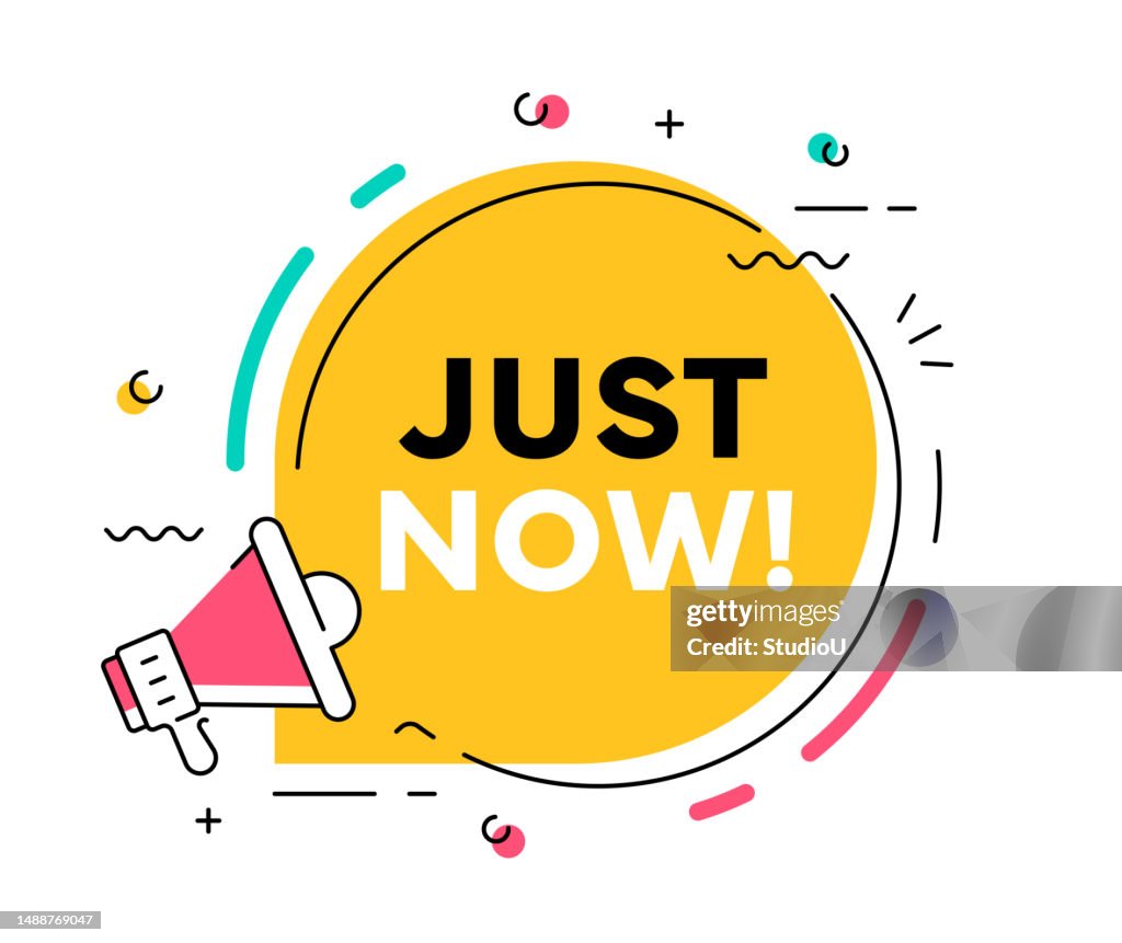 Just Now Web Banner Vector Illustration HighRes Vector Graphic Getty