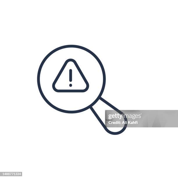 risk search thin line icon - error message stock illustrations