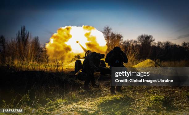 Ukrainian soldiers fire the 130 mm towed field gun M-46 in the south of Ukraine on November 8, 2022 in Ukraine. Now Russian army focuses its attack...