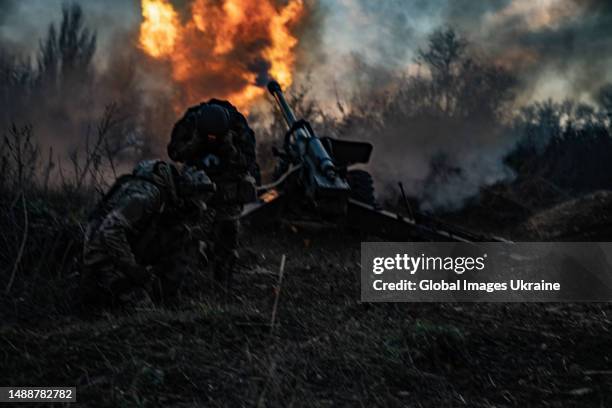 Ukrainian soldiers fire the 130 mm towed field gun M-46 in the south of Ukraine on November 8, 2022 in Ukraine. Now Russian army focuses its attack...