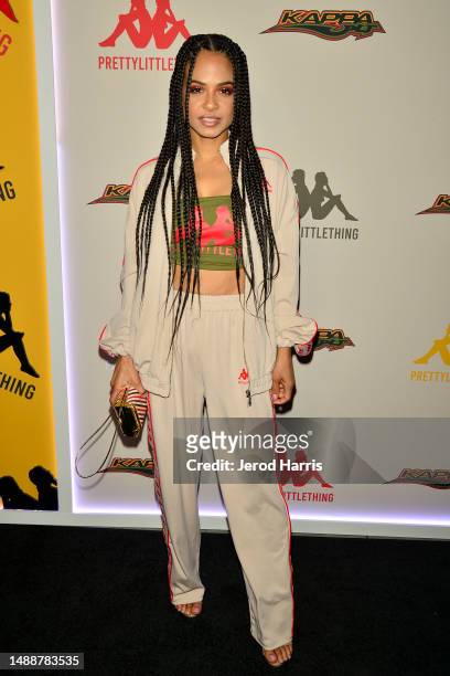 Christina Milan attends PRETTYLITTLETHING X KAPPA Launch Party at Sunset Room Hollywood on May 09, 2023 in Los Angeles, California.