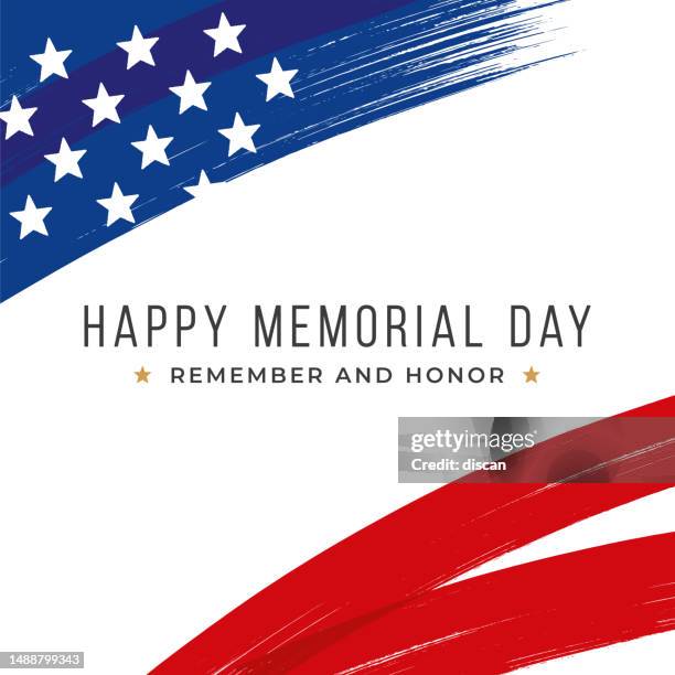 memorial day card mit sternen und streifen. - memorial day background stock-grafiken, -clipart, -cartoons und -symbole