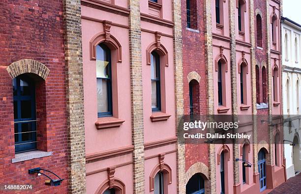 row of buildings in newcastle east. - newcastle new south wales stock pictures, royalty-free photos & images