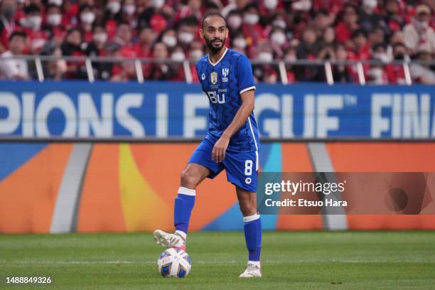 Abdullah Otayf of Al-Hilal in action during the AFC Champions League final second leg between Urawa Red Diamonds and Al-Hilal at Saitama Stadium on...