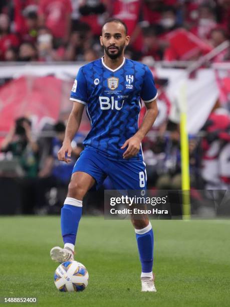Abdullah Otayf of Al-Hilal in action during the AFC Champions League final second leg between Urawa Red Diamonds and Al-Hilal at Saitama Stadium on...