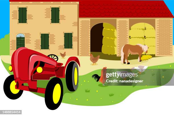 stockillustraties, clipart, cartoons en iconen met the farm - ganzenvlees