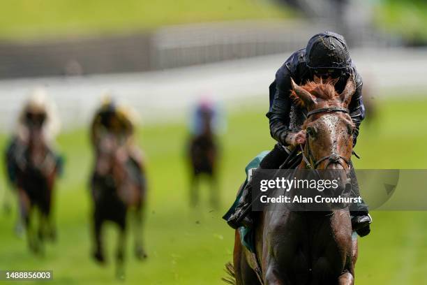 Ryan Moore riding Savethelastdance easily win The Weatherbys Digital Solutions Cheshire Oaks at Chester Racecourse on May 10, 2023 in Chester,...