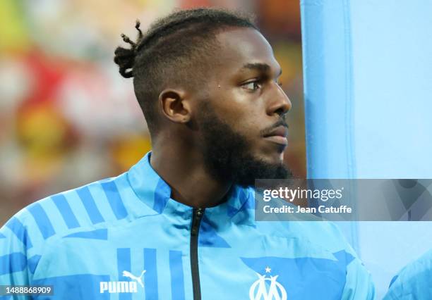 Nuno Tavares of Marseille during the Ligue 1 Uber Eats match between RC Lens and Olympique de Marseille at Stade Bollaert-Delelis on May 6, 2023 in...