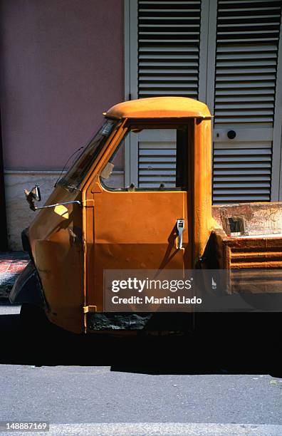 an economical and manouverable way to get around giardini naxos in sicily. - giardini naxos stock pictures, royalty-free photos & images