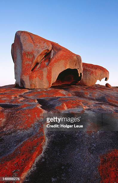 remarkable rocks, sunrise. - kangaroo island fotografías e imágenes de stock