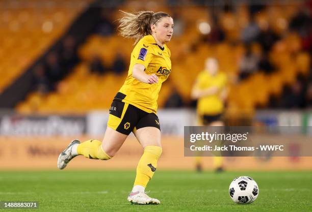 Laura Cooper of Wolverhampton Wanderers in action during the Birmingham County Cup Women's Final between Wolverhampton Wanderers Women and...