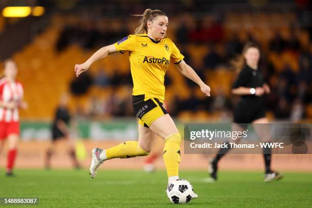 Laura Cooper of Wolverhampton Wanderers in action during the Birmingham County Cup Women's Final between Wolverhampton Wanderers Women and...