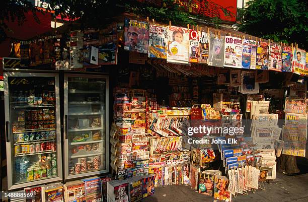 a news stand in athens. - for sale newspaper stock pictures, royalty-free photos & images