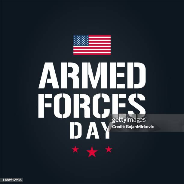 ilustraciones, imágenes clip art, dibujos animados e iconos de stock de cartel del día de las fuerzas armadas. vector - armed forces day