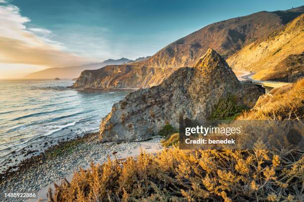 big sur beach highway california usa - california beach fotografías e imágenes de stock
