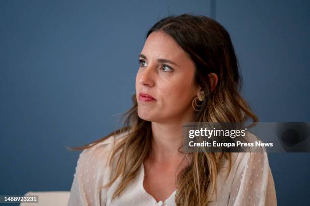 The Minister of Equality, Irene Montero, attends the presentation of the novel 'La mala costumbre', by Alana S. Portero, at the Hotel Iberostar Las...