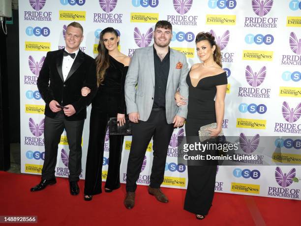 Mikey Hoszowskyj, Emilie Mae Cunliffe, David Ryan Cunliffe and Kym Marsh attend the Pride Of Manchester at Kimpton Clocktower Hotel on May 10, 2023...