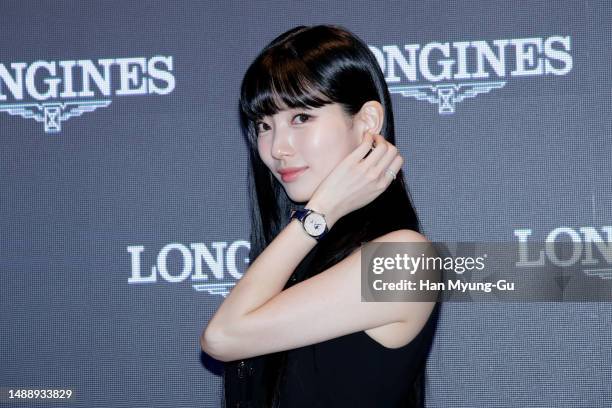 South Korean actress and singer Suzy attends the photo call for Longines at Cociety on May 10, 2023 in Seoul, South Korea.