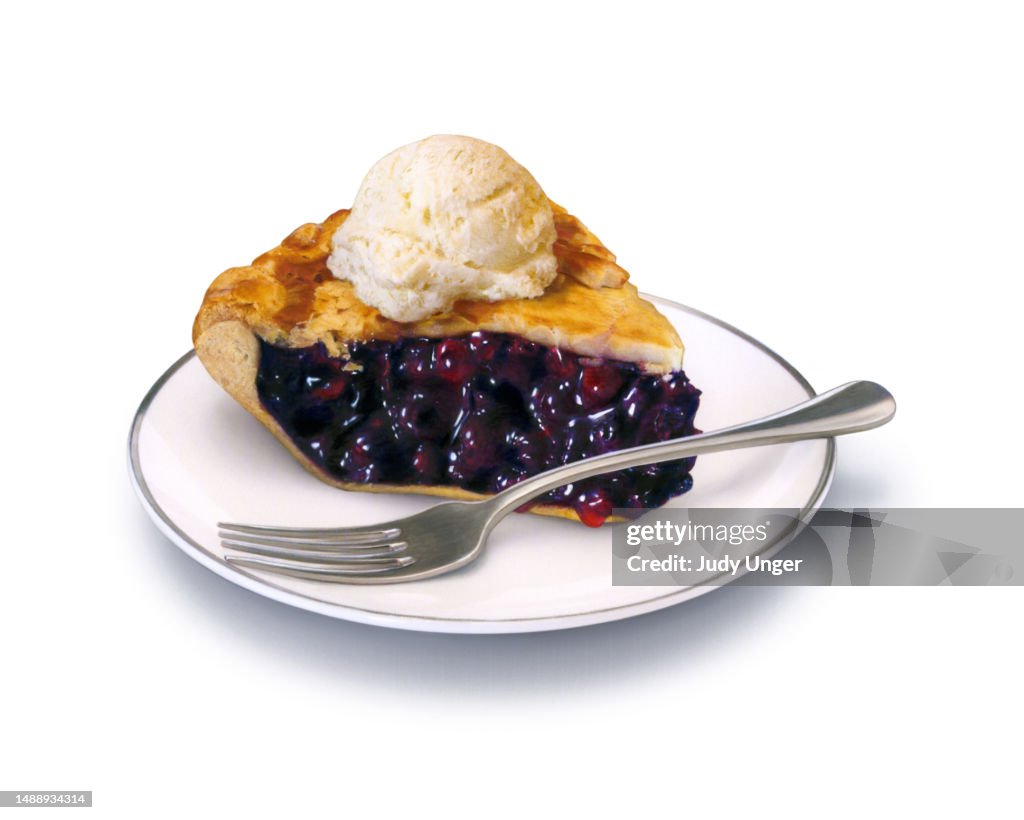 Tarte aux bleuets et fourchette