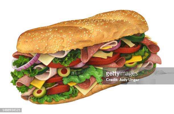 helden-sandwich - baguette sandwich stock-grafiken, -clipart, -cartoons und -symbole