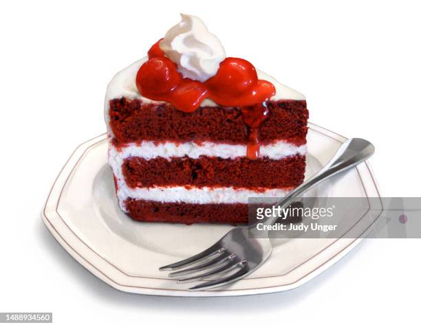 red velvet - slice of cake isolated stock illustrations
