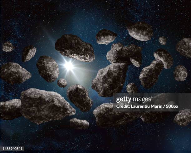 inside asteroid belt in deep space,romania - kuiper belt stock pictures, royalty-free photos & images