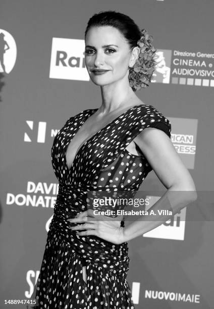Penelope Cruz attends the 68th David Di Donatello red carpet on May 10, 2023 in Rome, Italy.