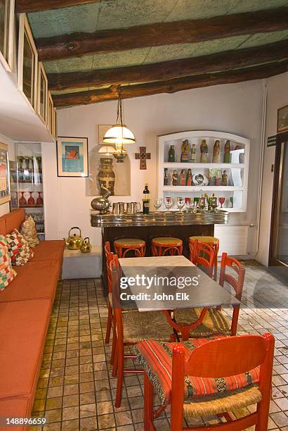 interior of la chascona, pablo neruda's home in barrio bellavista. - pablo neruda stock pictures, royalty-free photos & images