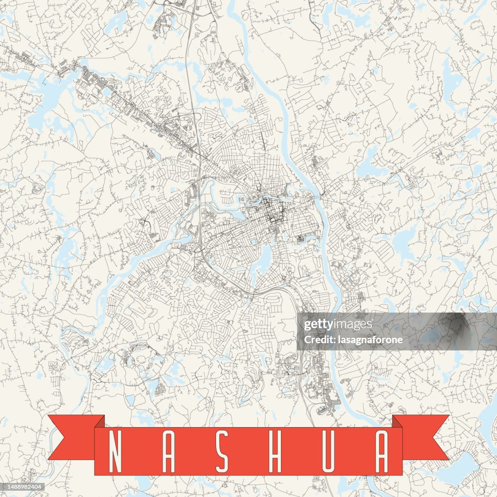 Nashua, New Hampshire, USA Vector Map
