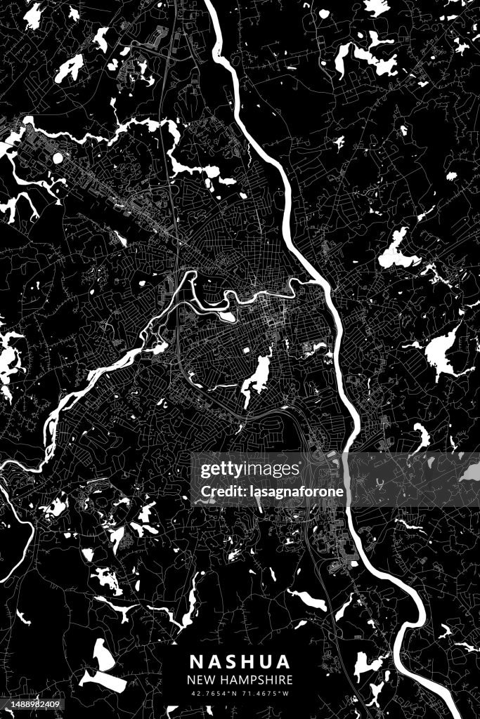Nashua, New Hampshire, USA Vector Map