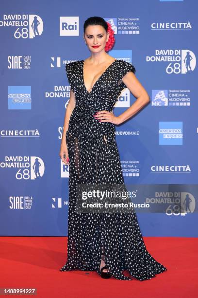 Penélope Cruz attends the 68th David Di Donatello red carpet on May 10, 2023 in Rome, Italy.