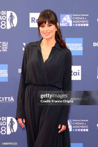 Claudia Pandolfi attends the 68th David Di Donatello red carpet on May 10, 2023 in Rome, Italy.