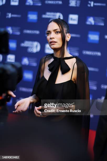 Italian singer Elodie attends the 68th David Di Donatello red carpet on May 10, 2023 in Rome, Italy.